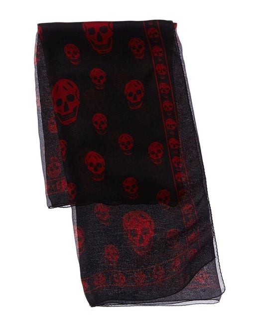 McQueen Purple Silk Scarf for men