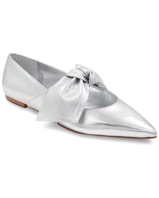 BCBGMAXAZRIA White Prely Leather Flat