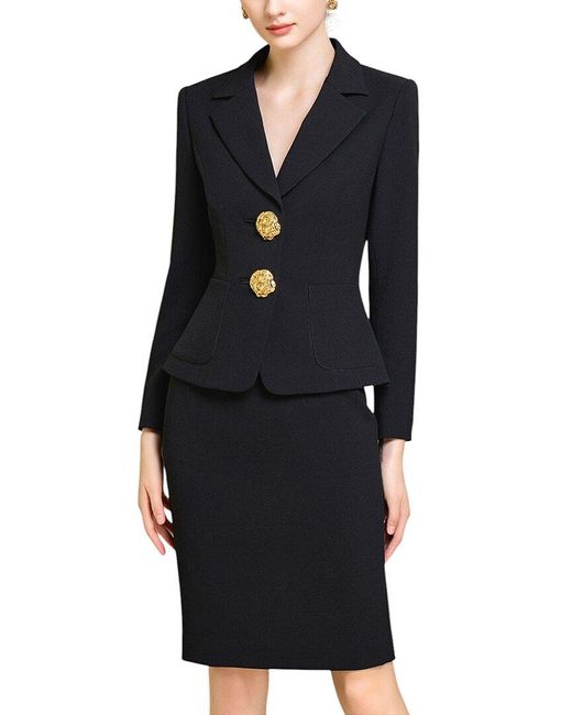 Esea Black 2Pc Blazer & Skirt Set