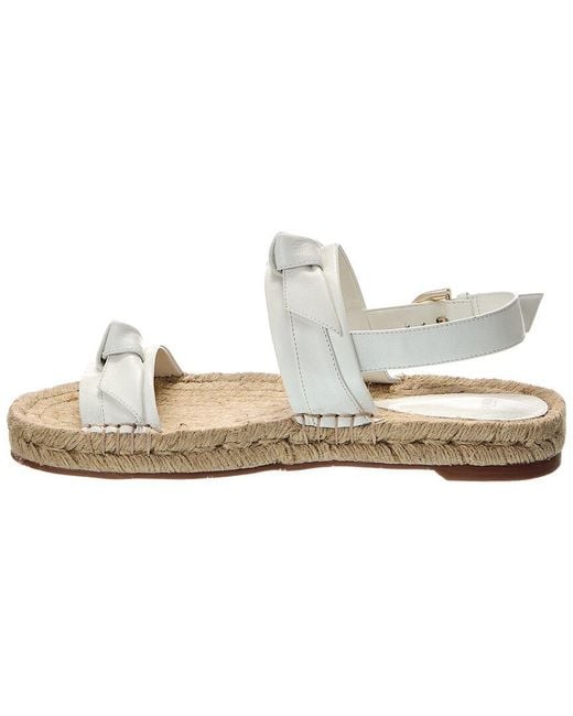 Alexandre Birman White Clarita Leather Espadrille Sandal