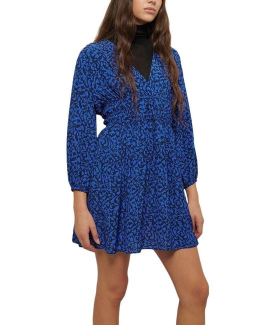 10 Crosby Derek Lam Women's Blue Emma V-neck Mini Dress 10 Crosby Derek Lam Women's Blue Emma V-neck Mini Dress