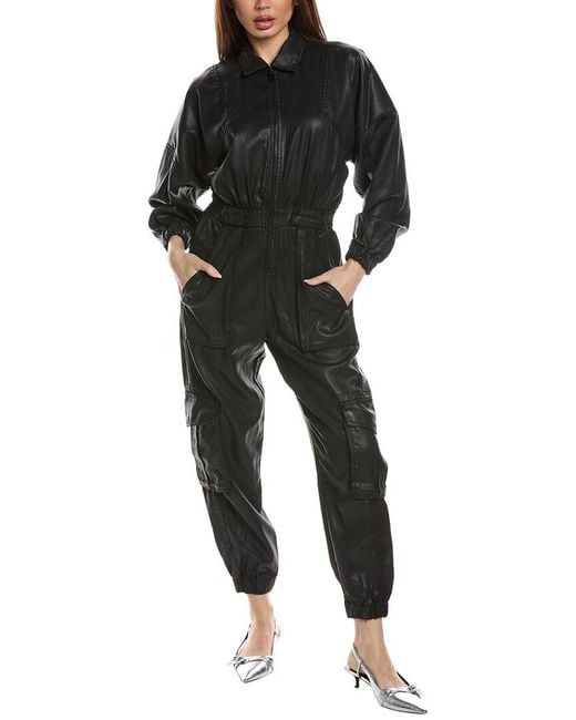 AllSaints Black Frieda Denim Jumpsuit