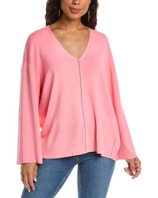 Lafayette 148 New York Pink V-neck Sweater