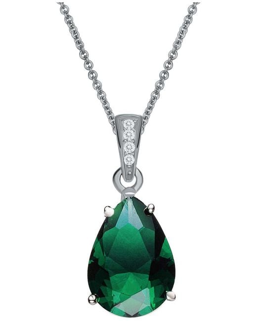 Rachel Glauber Green Silver Plated Necklace