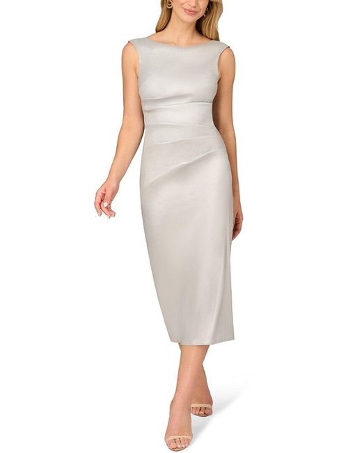 Aidan Mattox White Midi Dress