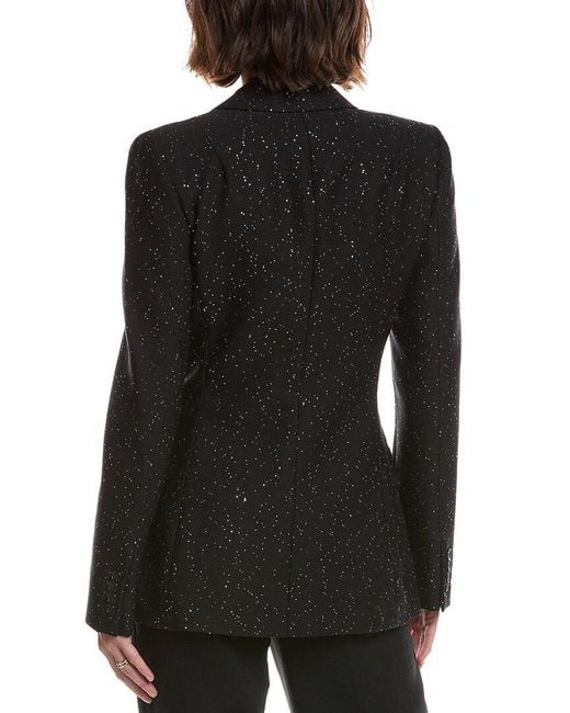 Michael Kors Black Georgina Embellished One-button Wool Blazer
