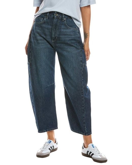 Rag & Bone Blue Chase High Rise Barrel Jean