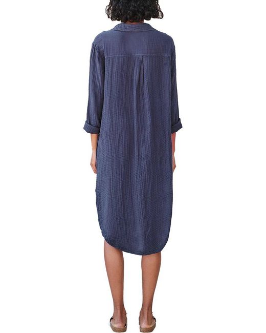 Sundry Blue Shirttail Midi Dress