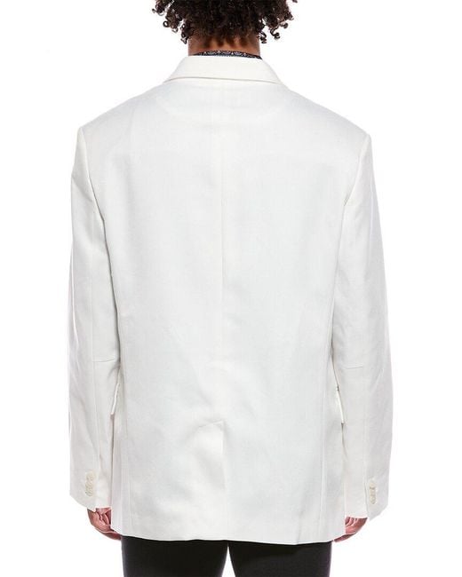 RTA White Double Breasted Suit Jacket for men