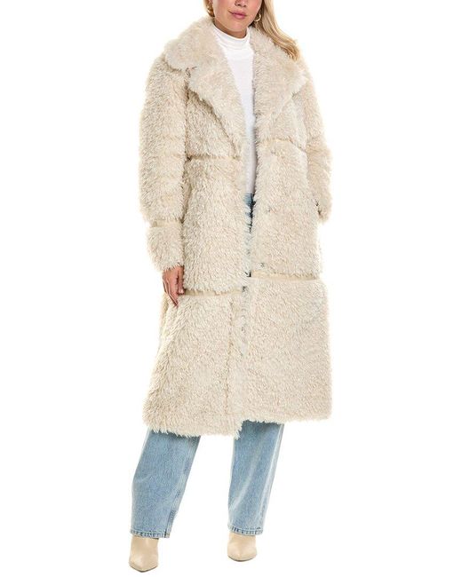 Badgley Mischka Natural Faux Fur Coat