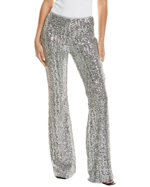 Michael Kors Gray Stretch Sequin Flare Pants