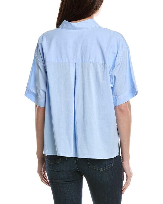 Laundry by Shelli Segal Blue Contrast Stitch Shirt