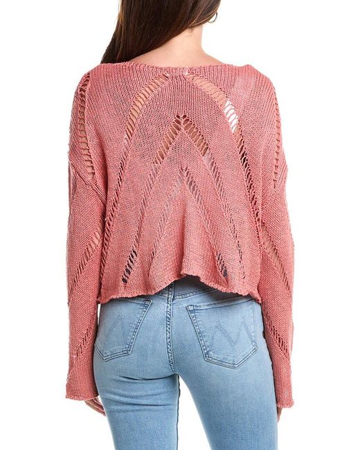 Elan Red Drop-Stitch Sweater