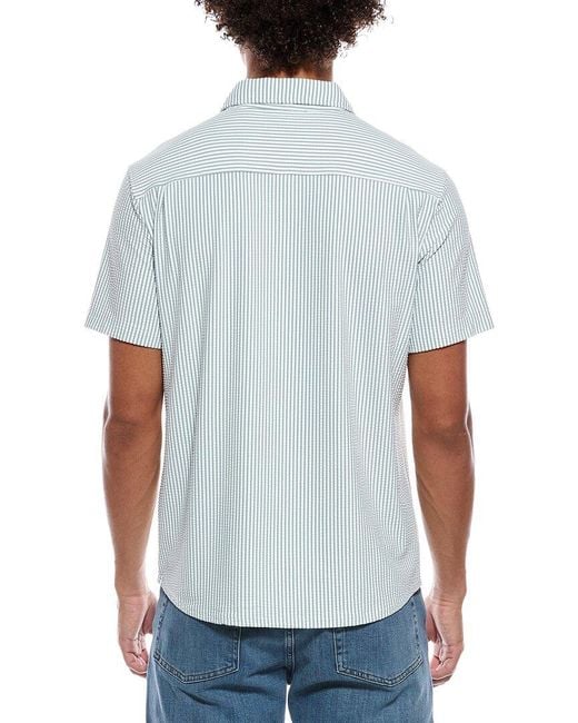 Vintage Summer White Knit Seersucker Shirt for men
