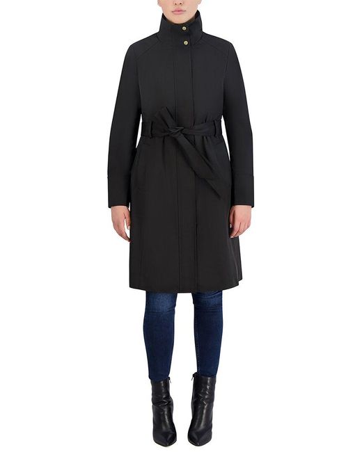 Cole Haan Black Zip-up Trench Coat