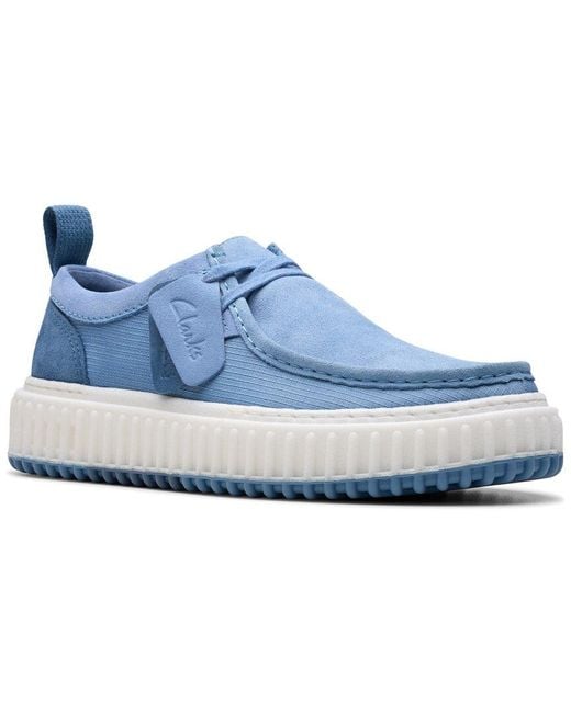 Clarks Blue Torlite Lo Suede Shoe for men