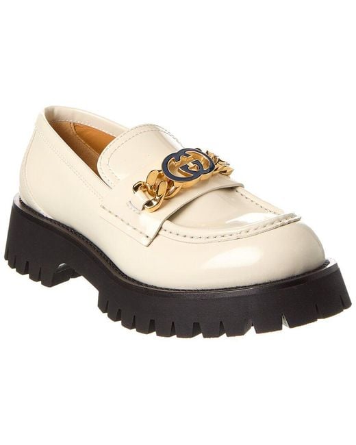 Gucci White GG Leather Loafer