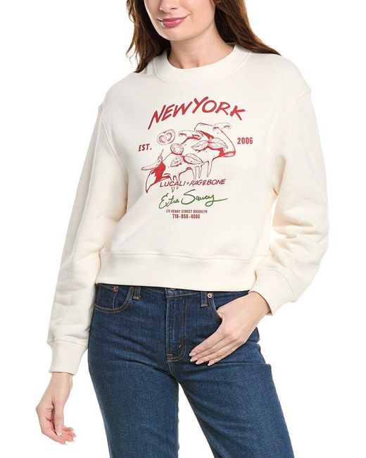Rag & Bone White Lucali Vintage Terry Sweatshirt