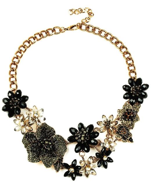 Eye Candy LA Metallic The Luxe Collection Crystal Susy Flower Necklace