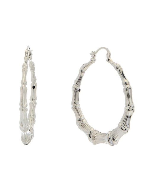 Juvell Metallic 18k Plated Bamboo Hoops