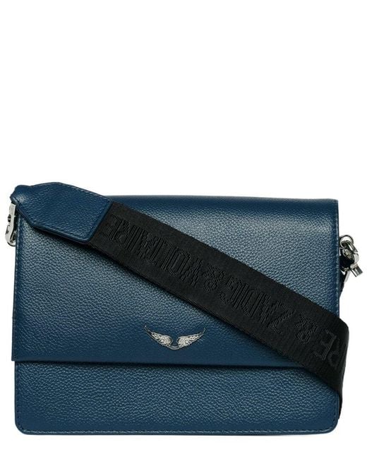 Zadig & Voltaire Blue Lolita Wings Grained Leather Crossbody