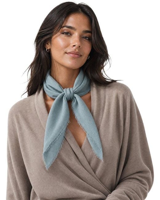 Blue Pacific Gray Solid Cashmere-Blend Neckerchief