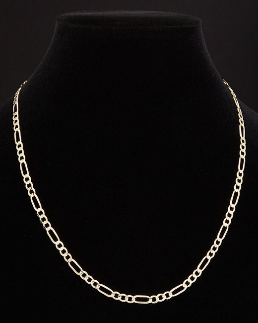 Italian Gold Black 14k Figaro Link Chain Necklace