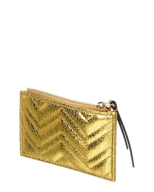 Gucci Metallic Gg Marmont Leather Key Pouch