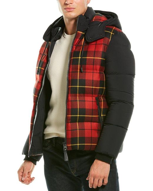 Mackage Rylan Leather-trim Wool Down Puffer Jacket in Red for Men | Lyst