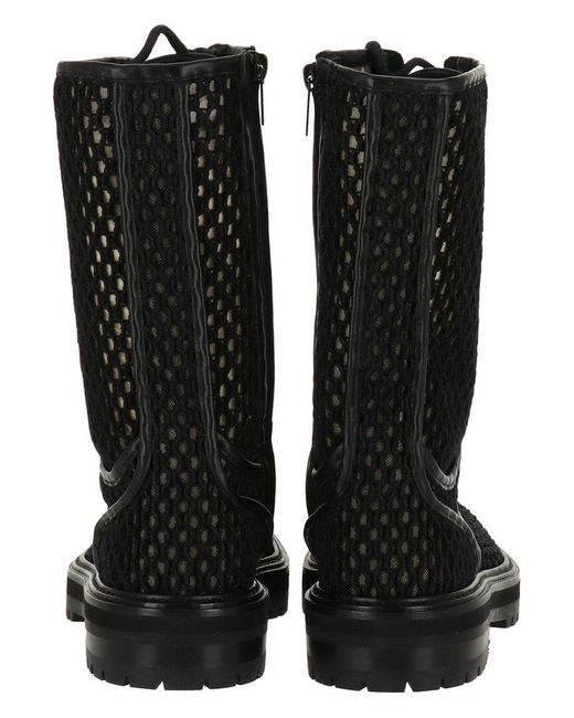 Jimmy Choo Black Cora Tall Woven Rope Boot