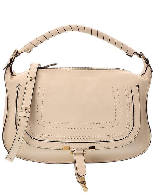 Chloé Natural Marcie Small Leather Shoulder Bag