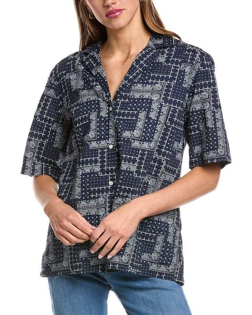 Officine Generale Blue Officine Generale New Christelle Overshirt