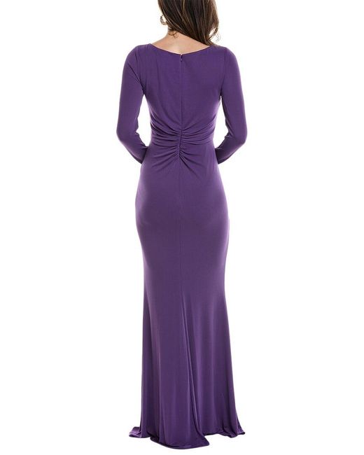 Marchesa Purple Jersey Drape Gown