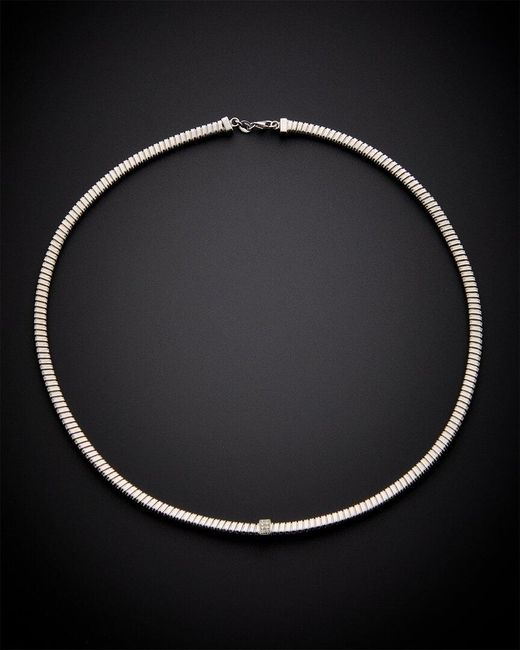 Italian Gold Over Silver Black 18k 0.10 Ct. Tw. Diamond Goose Necklace