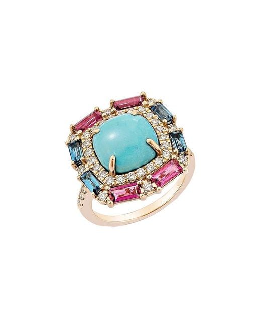TIRAMISU Blue 18k Rose Gold 5.80 Ct. Tw. Gemstone Ring