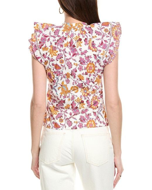 10 Crosby Derek Lam White Najah Ruffle Sleeve Blouse