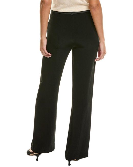 MILLY Black Sorin Low-Rise Satin Pant