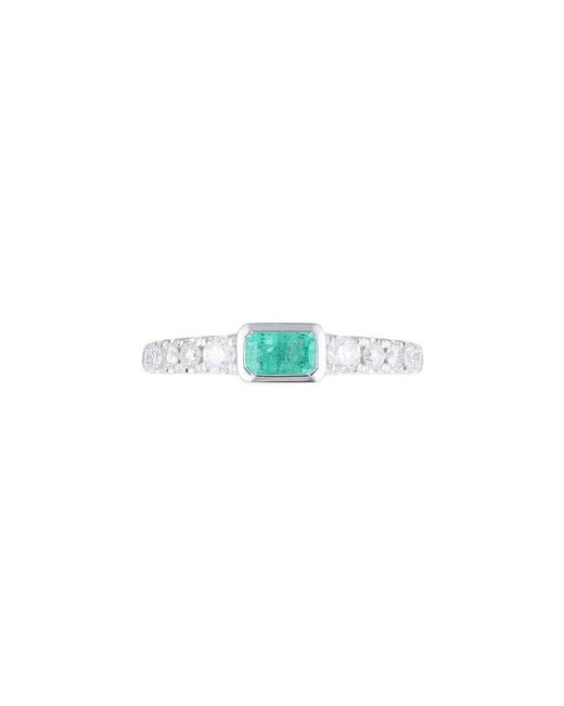 Gregg Ruth Blue 14K 0.66 Ct. Tw. Diamond & Emerald Ring