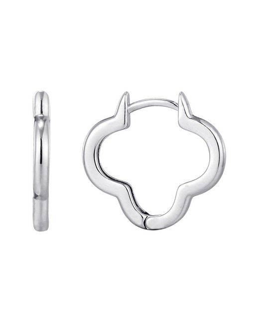 Adornia Metallic Plated Clover Hoop Earrings