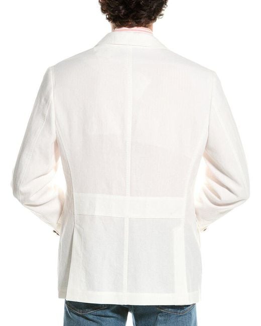 Brunello Cucinelli White Linen Jacket for men