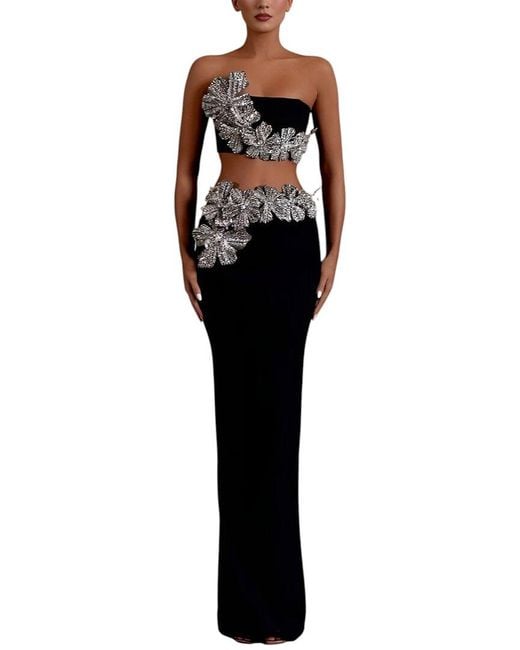 AMINA GLAM Black 2Pc Top & Short Set