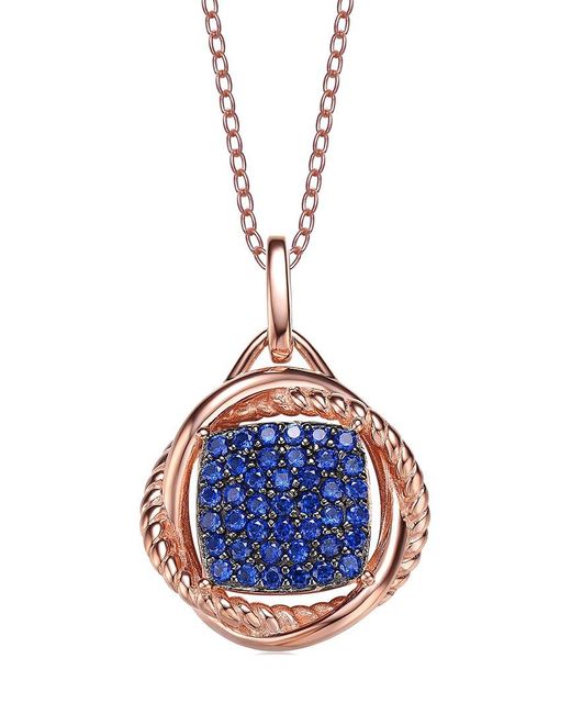 Genevive Jewelry Blue Silver Necklace