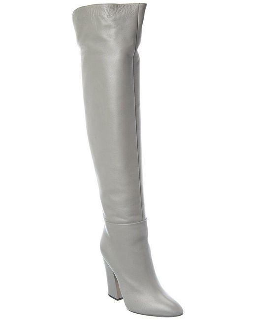 Sergio Rossi Gray Scarlett Leather Over-the-knee Boot