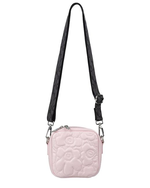 Marimekko Pink Baby Gratha Unikko Leather Shoulder Bag