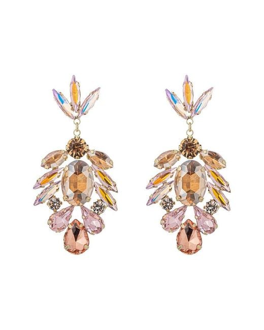 Eye Candy LA Metallic Glass Crystal Sienna Statement Earrings