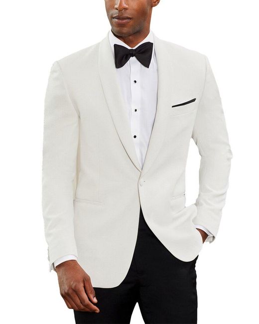 Ike Behar White Wool-blend Dinner Jacket for men