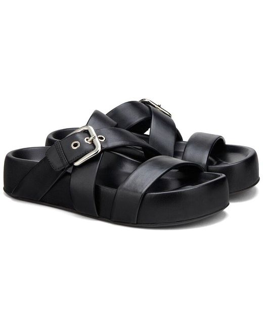 Agl Attilio Giusti Leombruni Black Jane Slide Leather Slide
