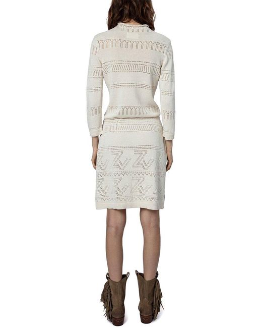 Zadig & Voltaire White Cecily Zv Mono Linen-blend Mini Dress