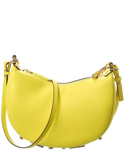 Fendi Yellow Graphy Mini Leather Hobo Bag