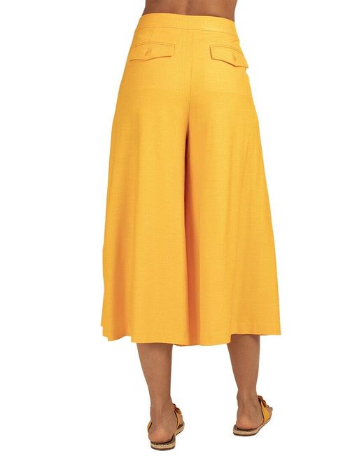 Trina Turk Yellow Carefree Wide Leg Pants